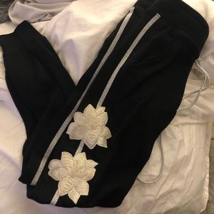 PINK VS leggings with floral patchwork